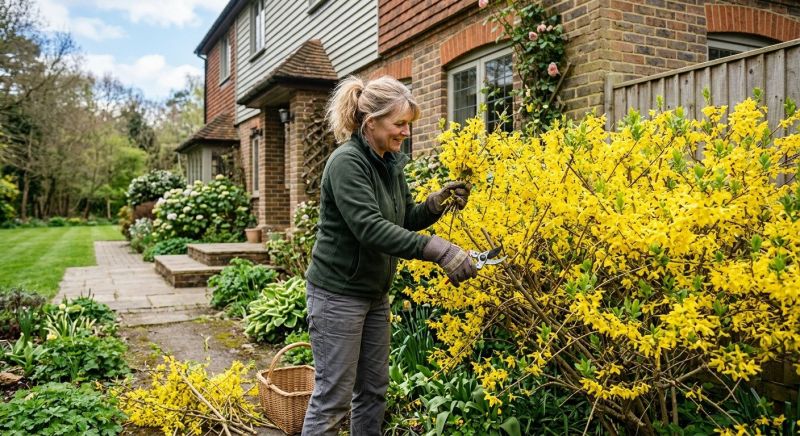 Forsythia Pruning in Aiken, SC